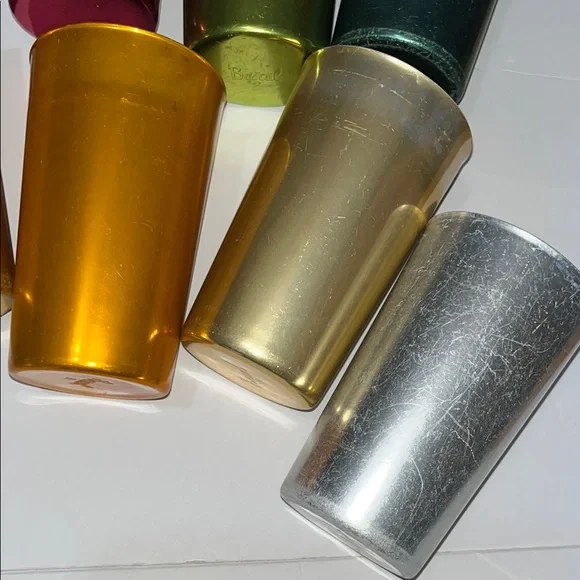 13 Vintage BASCAL Italy Aluminum Tumblers Colorful MCM Glasses 4.5" - Picture 6 of 8